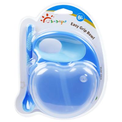 Bacia do bebê do PVC com colher