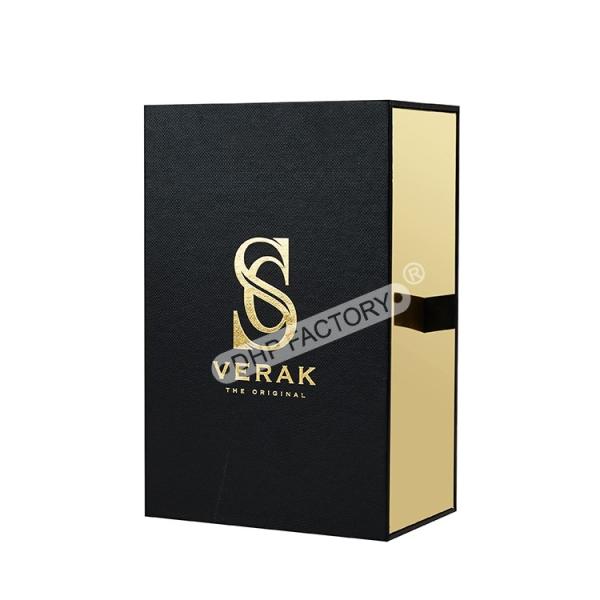 Boîte d'échantillons de parfums en feuille d'or pour l'emballage de cadeaux de luxe