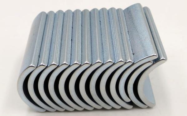 Arc Shaped Free Energy Neodymium Motor Magnets N45SH Grade Zinc Coating