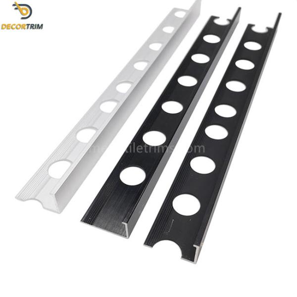 Anodized Matt Black Aluminium Tile Trim Straight Edge Recycled Reusable