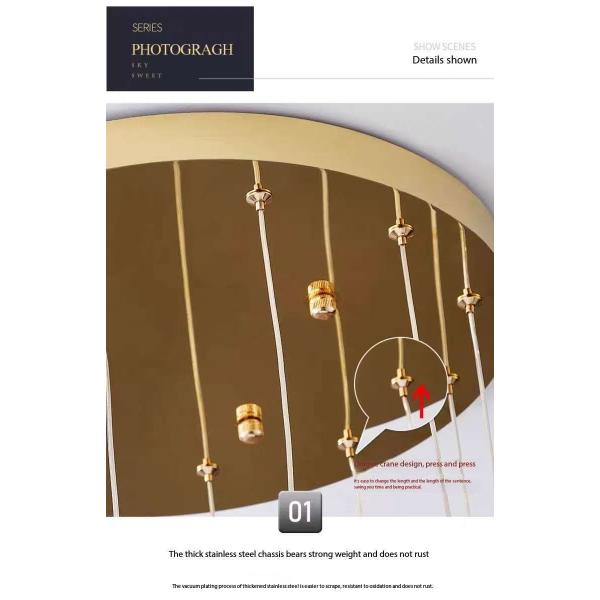 Apple Hanging Pendant Light Staircase Crystal Chandelier New Villa Hollow High Living Room Chandelier Rotating Staircase Long Chandelier