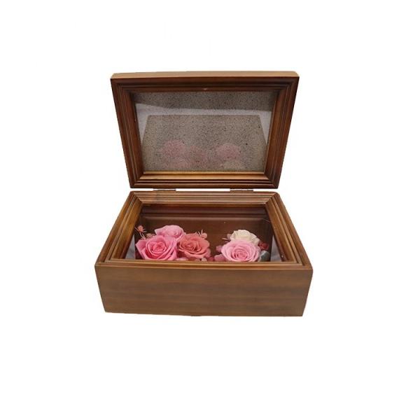 Home Decorative Preserved Rose Gift Box Photo Frame With Bright Color