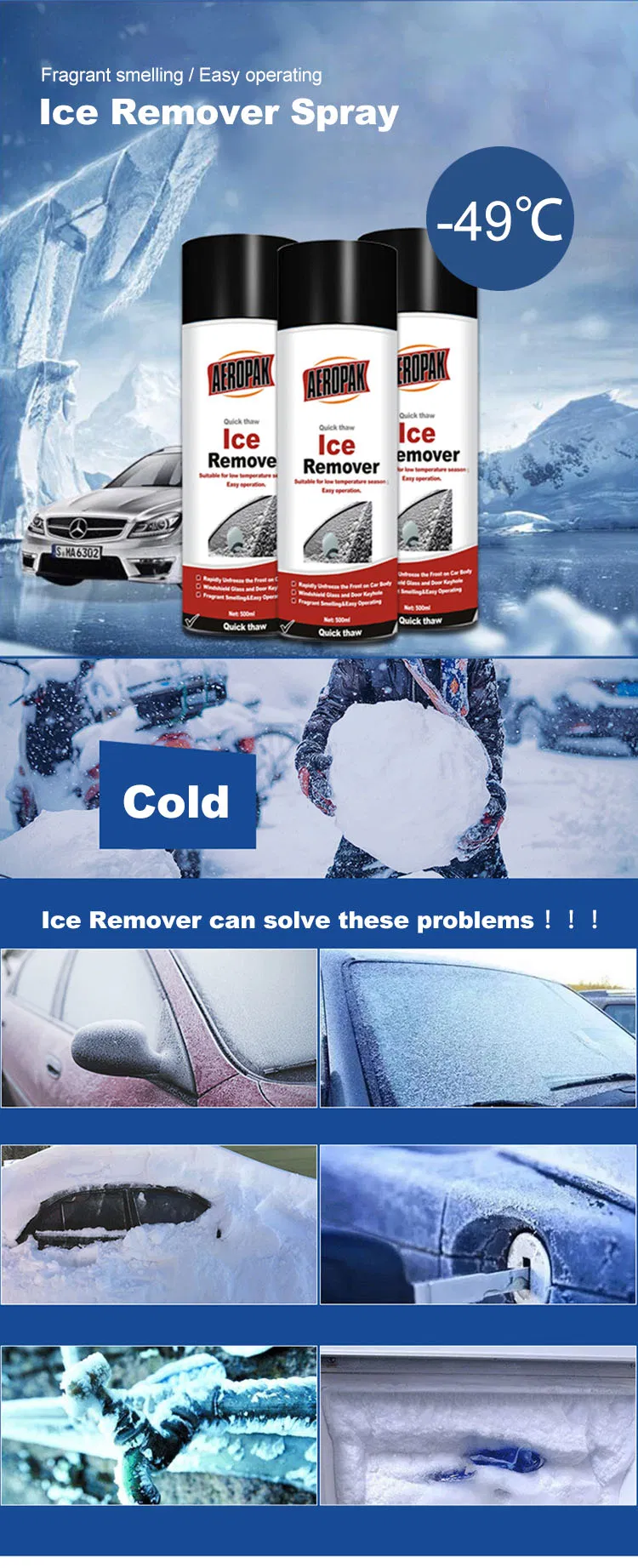 Winter Car Windshield Ice Remover Spray