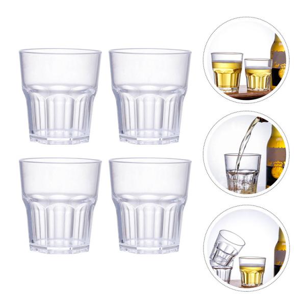 OEM Transparent San Plastic Whisky Glasses Customized Logo Color