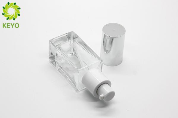 Square Clear Glass Foundation Bottle 30 Ml