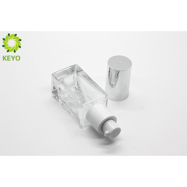 Square Clear Glass Foundation Bottle 30 Ml