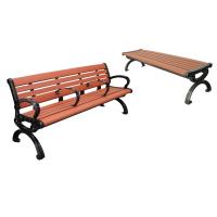 Banquette de jardin en bois rustique en extérieur composite avec des extrémités en aluminium coulé sous pression