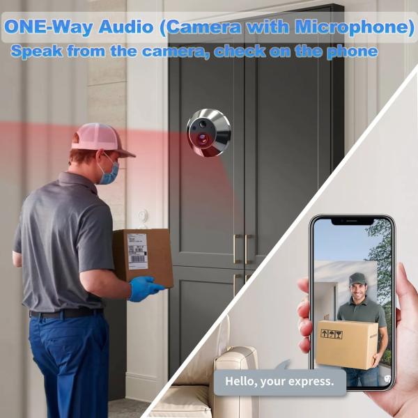 Tuya Smart 3MP WiFi Peephole Door Camera – 4.3 LCD Viewer with PIR Motion Detection, 2-Way Audio, Night Vision & 5000mAh Battery