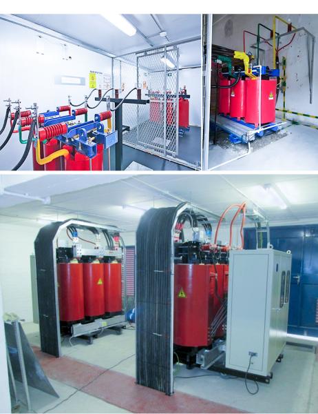SC(B)13 Dry Type Power Transformer Three Phase With Cooling Fan 800kva 1250kva