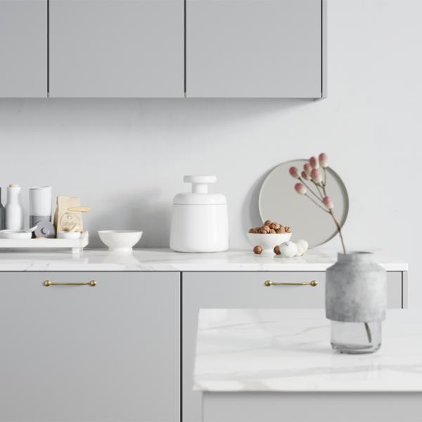 PVC Modern Minimalist Kitchen Cabinets Italy Stylish Joinery White