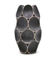 Vaso de poliresina de luxo para decoração de mesa de festa de alta qualidade Forma geométrica criativa Flor preta / potes suculentos Redondo moderno
