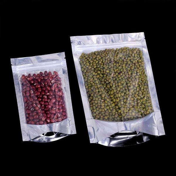 Food Grade Clear Window Pouch High Barrier Aluminum Foil Pouches Resealable
