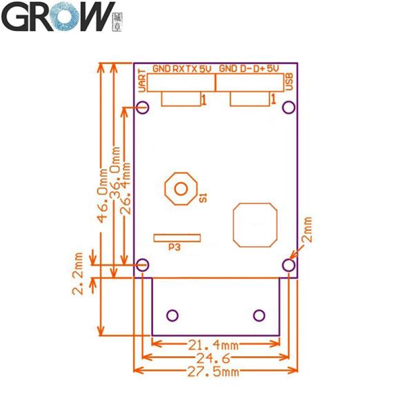 Modulo de escáner de código de barras 1d 2D de Grow GM65 USB Uart