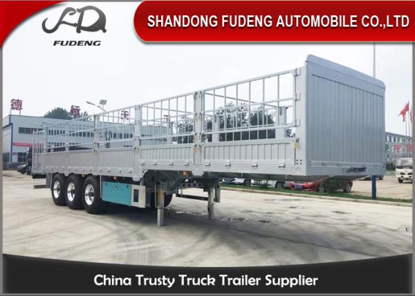 2 / 3 Axles Side Wall Semi Trailer Detachable Side Wall 3-8mm Flat Bed