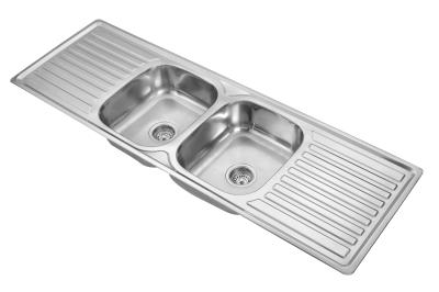 1 Faucet Hole Top Mount Brushed Stainless Steel Kitchen Sink 1500*500*210mm
