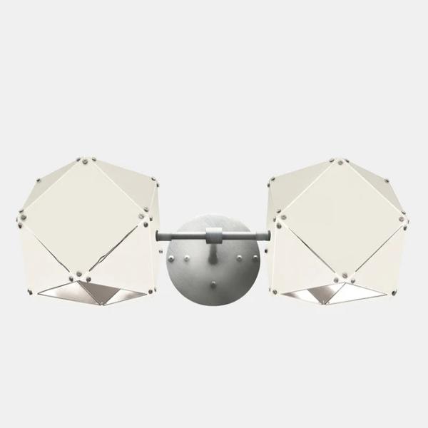 Nordic Art Welles Stell Ddouble Head Sconce Creative Metal Texture Black and White Geometric Wall Lamp