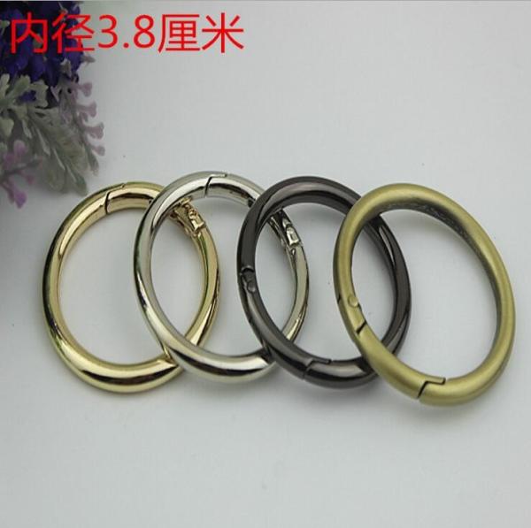 Metal hardware 38MM hanging brush anti brass spring ring o ring for handbag