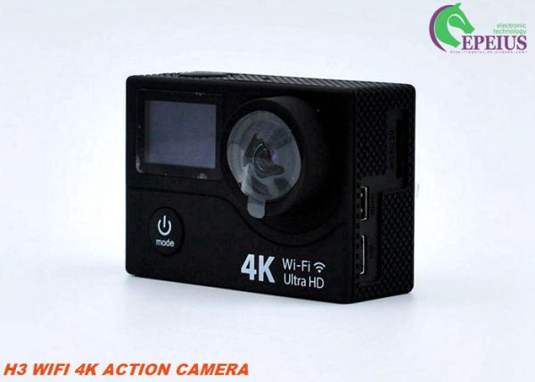 Mini Wireless 4k Ultra Hd Wifi Action Camera , Dual Display Screen Sports Cam Waterproof Full Hd 