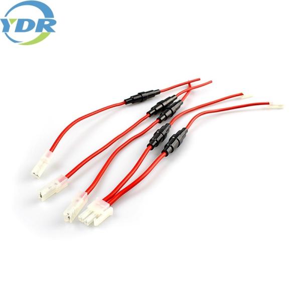 Fuse Tube Terminals Wire Red Wire Black Screw Type Inline Tube Tubing Fuse Holder For Glass Fuses