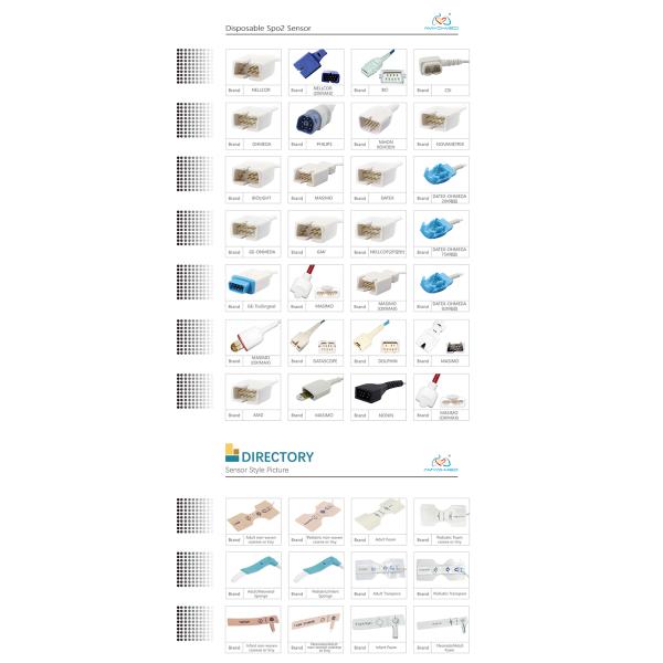 0.9M Cables Nellcor Disposable Spo2 Sensor Amydi Med Non Woven Disposable Oximeter Sensor