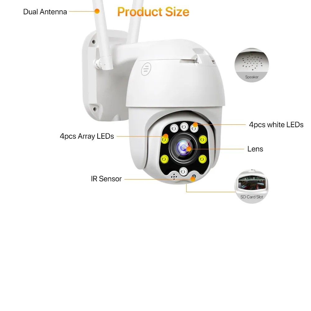 камера слежения HD 1080P дома IP SIM-карты 4G крытая Vandalproof