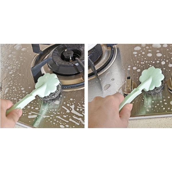 Kitchen Cleaning Stainless Steel Scrubber With Handle Demountable Design