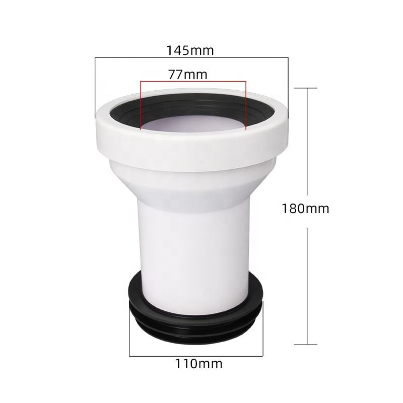 Modern WC Disc Connector For Vertical Bathroom Waste Pipe Fittings, Suitable For Bathroom PP, With Rubber Gasket, Suitable For 4-Inch Outlet