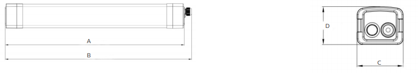 5ft/60W D5 LED Moisture-proof Light with DIP Switchable Power/3CCT 160LPW Efficiency