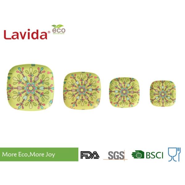 Heat Resistance Bamboo Fiber Dinnerware Popular Multiple Colors Abstract Flower Print