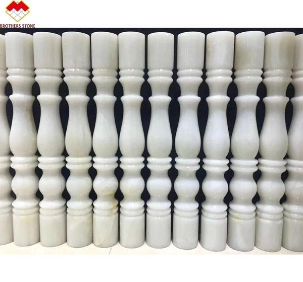 Standard or Customized Size White Onyx Marble Alabaster Stair Baluster for Luxury Homes