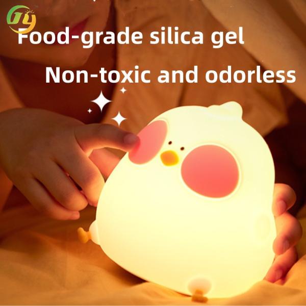 Quarto de dormir Lâmpada suave Lâmpada de cama Lâmpada de mesa de silicone Porta-telefones móveis Crianças filhotes Lâmpada noturna pequena