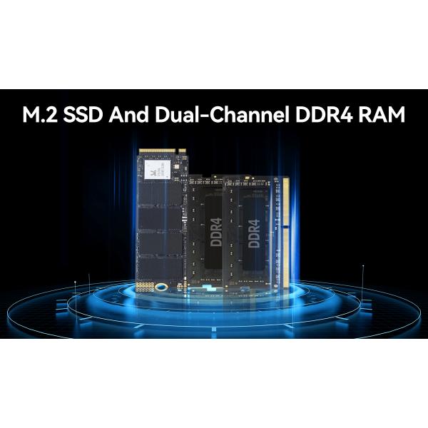 Единая локальная сеть 2.5G Intel Mini PC Dual DDR4 64G Linux жесткий диск Wi-Fi и охлаждающий вентилятор