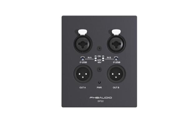 2 In 2 Out Dante Audio Interface Aluminum , Dante XLR Wall Plate PoE Power Supply