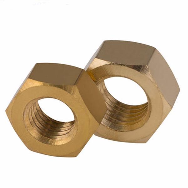 Fasteners Yellow Copper Brass Din 934 Hex Head Nuts M10