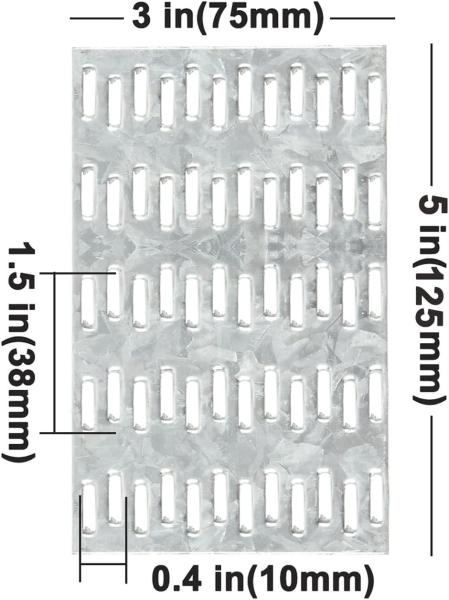 1.0mm Thickness Galvanized Steel Truss Plates 3 X 5 Inch for Roofing Wood Connector