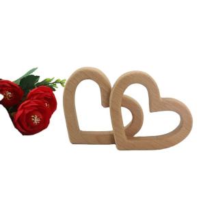 heart- shaped Wooden baby Teether Natural Grasping Toy
