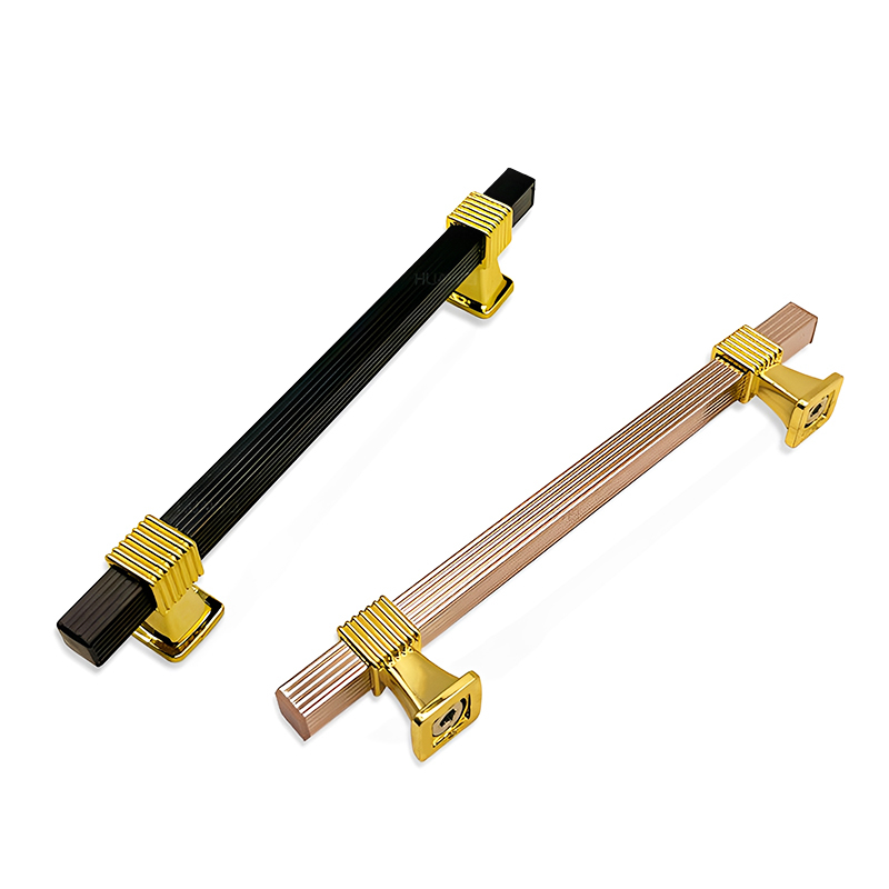 Modern Minimalist Two-Color Cabinet & Wardrobe Handle Perforated Spacing Grooved Aluminum Bar Drawer Pull for Furniture
