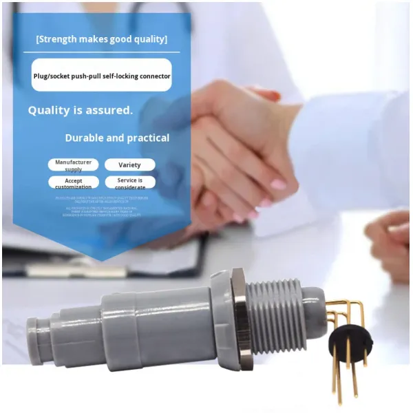 PCB Board Mount 1P 90-Degree Long-Bend Pin Socket Plastic Plug&Play Self-Locking Connector Male/Female Gray Made China Alcohol