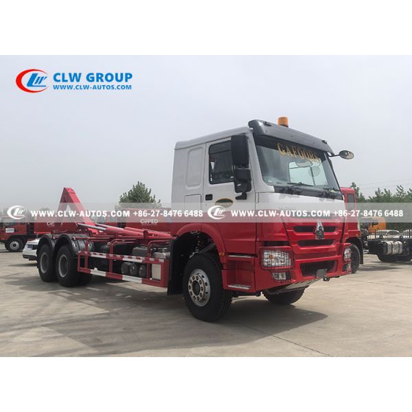 Sinotruk HOWO RHD 6x4 25-Ton Hydraulic Hook Lift Truck with Weichai 400HP Engine and RHD HW76 Cabin