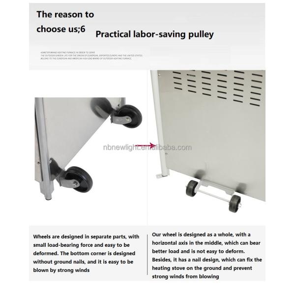 Caldeira de gás exterior de tubo de vidro com construção de aço inoxidável e combustível de propano