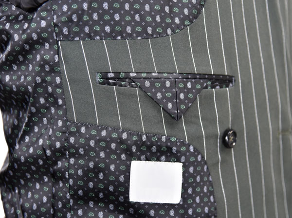 Grey Stripe Mens Slim Fit Suit Blazer Double Breasted Anti Shrink Breathable