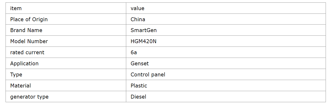 Smartgen HGM420N AMF Mains/Generator Controller Panel New Remote Signal Start/Stop Module Plastic Generator Parts Accessories