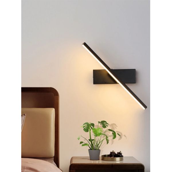 330° Rotatable LED Wall Light Minimalist black Bathroom Strip mirror front light(WH-MR-81)