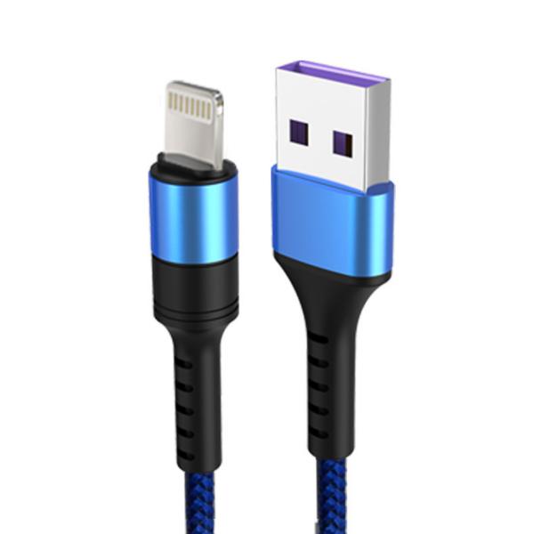 3A Smart  Fast Charging Nylon Lightning Cable Stable Current Easy To Install