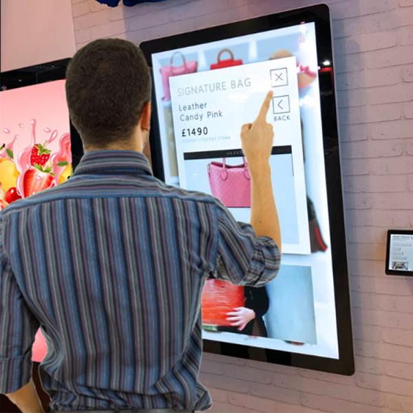 Wall Mount Commercial Monitors Digital Signage Android Without Information Kiosk 75 Inch