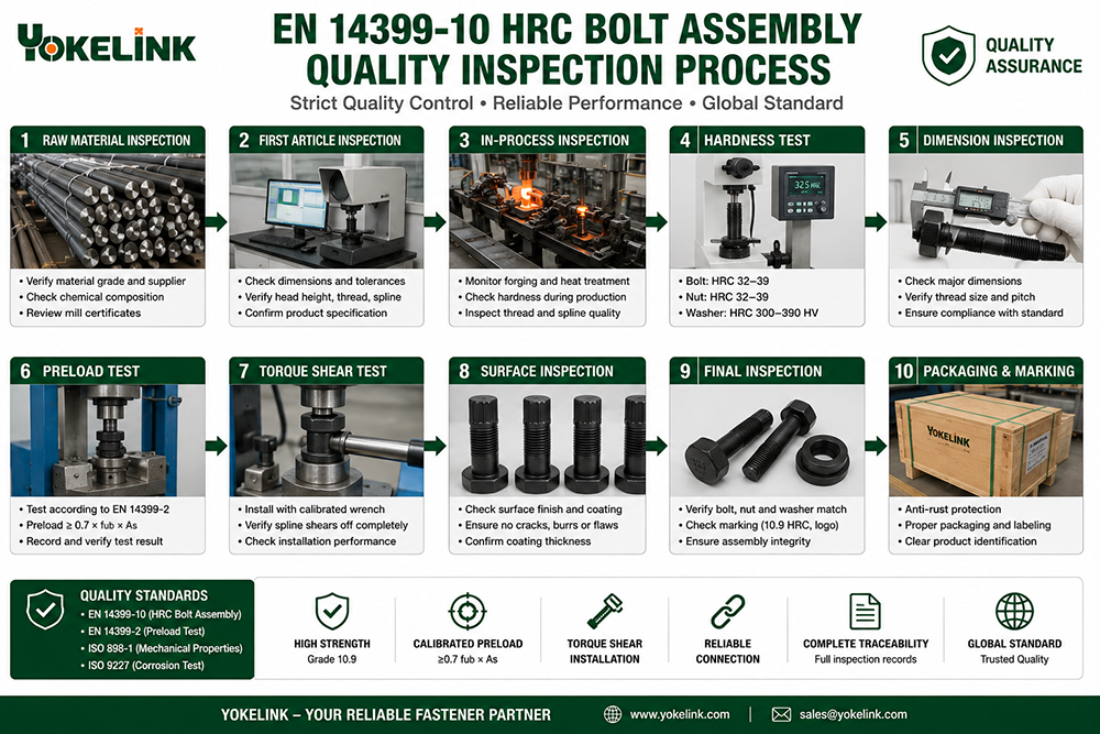 Black Oxide EN 14399-4 HV Bolts Nuts Steel Construction Bolts