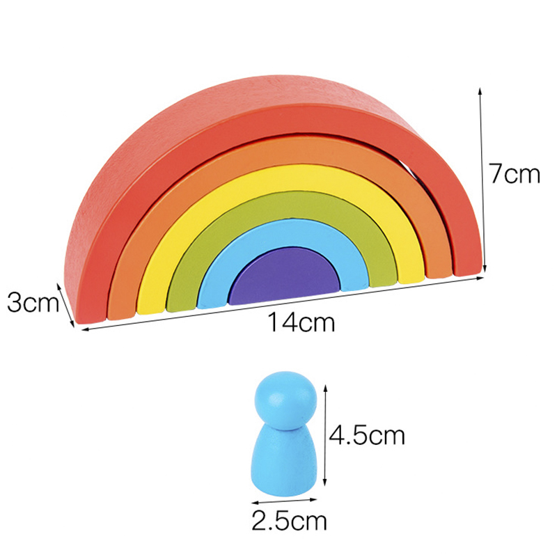 DIY собрало игрушки блоков 11.5cm деревянные блок Montessori установил штабелированный баланс