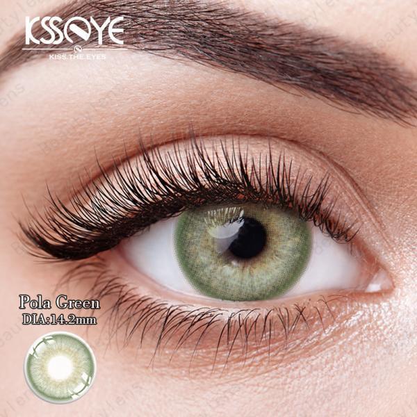 Natual Looking Green Cosmetic Color Contact Lenses For Dark