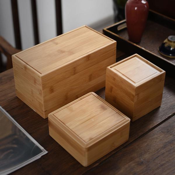 Multi Compartments Tea Bag Organizer Wooden Box with Bamboo and Polyester Construction