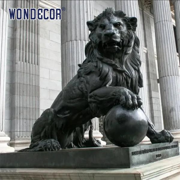 Life Size Lion Bronze Statue 110cm For Outdoor Square Garden Decoration